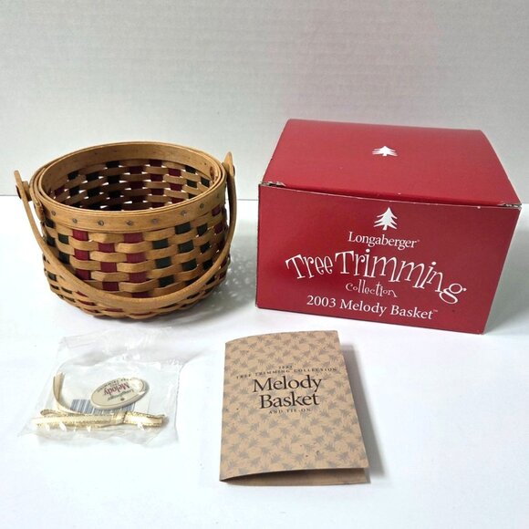 Longaberger 2003 Melody Tree Trimming Basket Tie On Set NEW - Picture 1 of 7